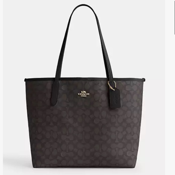 COACH CITY TOTE BAG IN SIGNATURE CANVAS - Picture 6 of 9